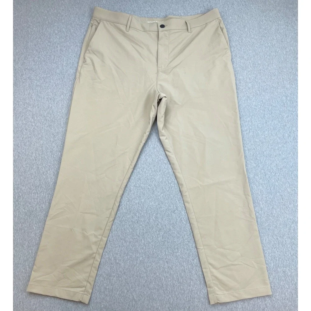 Banana Republic Pants Mens 38 x 30 Beige Performance Flat Front Golf